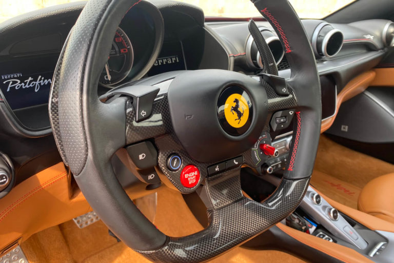 Spotlessly cleaned Ferrari interior